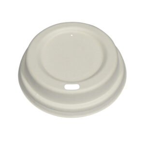 An image of 80mm White Sugarcane Cup lids