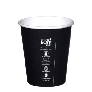 An image of 8oz black aqueous cups
