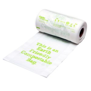 An image of a clear compostable produce roll