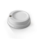 An image of 90mm White Sugarcane Cup Lids