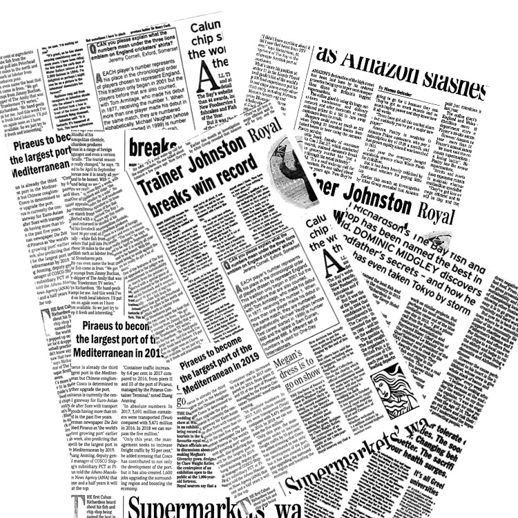 The Good Old Times Design Greaseproof Paper Sheets Newspaper Design News print 