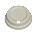 An image of a 80mm White Sugarcane Cup Lid